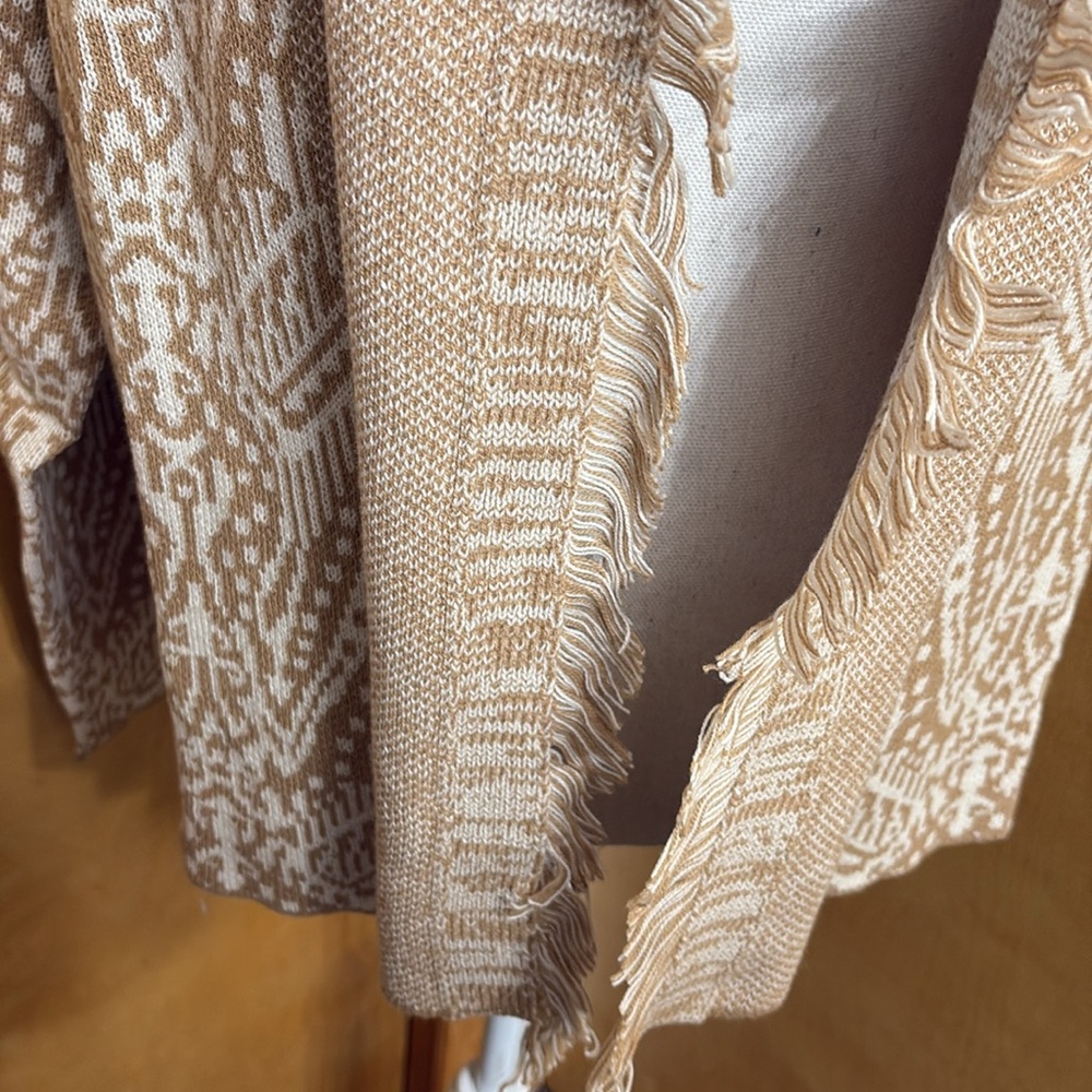 NWT Lucky Brand Shawl Collar Open Front Jacquard Knit Cardigan Size S - Picture 5 of 15